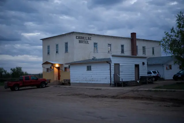 The Cadillac Hotel at dusk