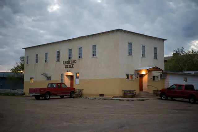 The Cadillac Hotel at dusk